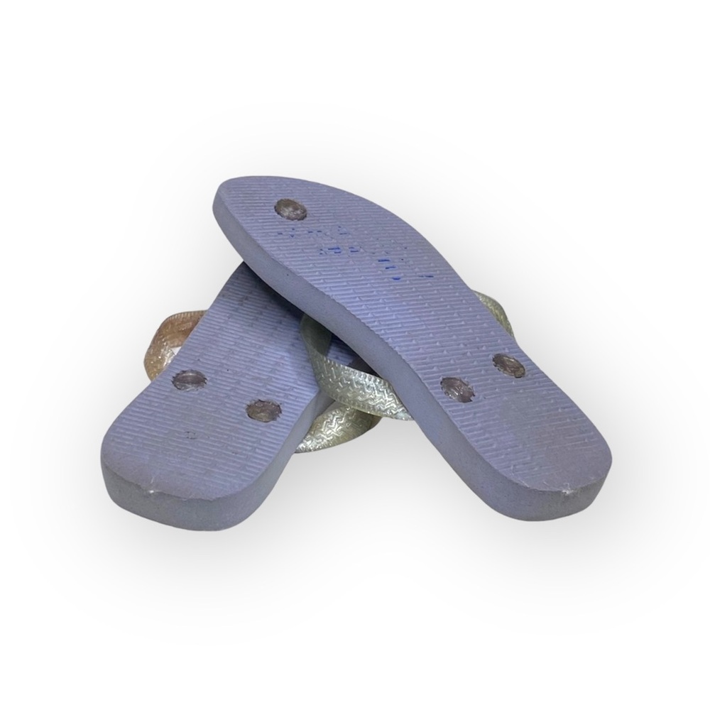 Havaianas x VOOZ ☼ Thong Flip Flop Sandals ☼ Decorative Crystalized Studs ☼ Grey - Picture 12 of 16